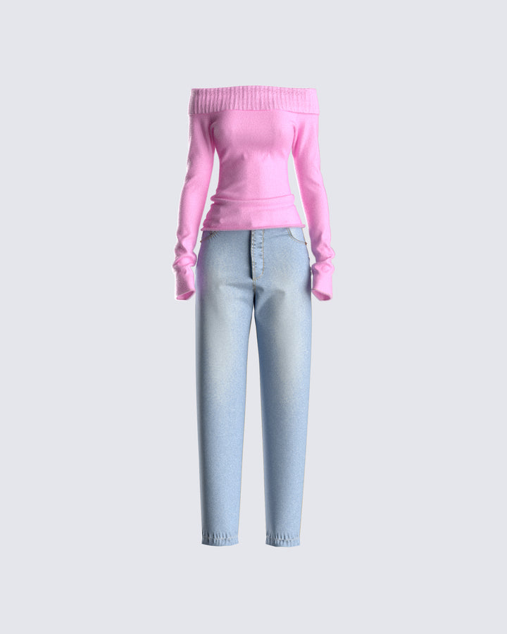 Lorraine Pink Sweater Knit Top  Fashion outfits, 2000s fashion outfits,  Pretty outfits