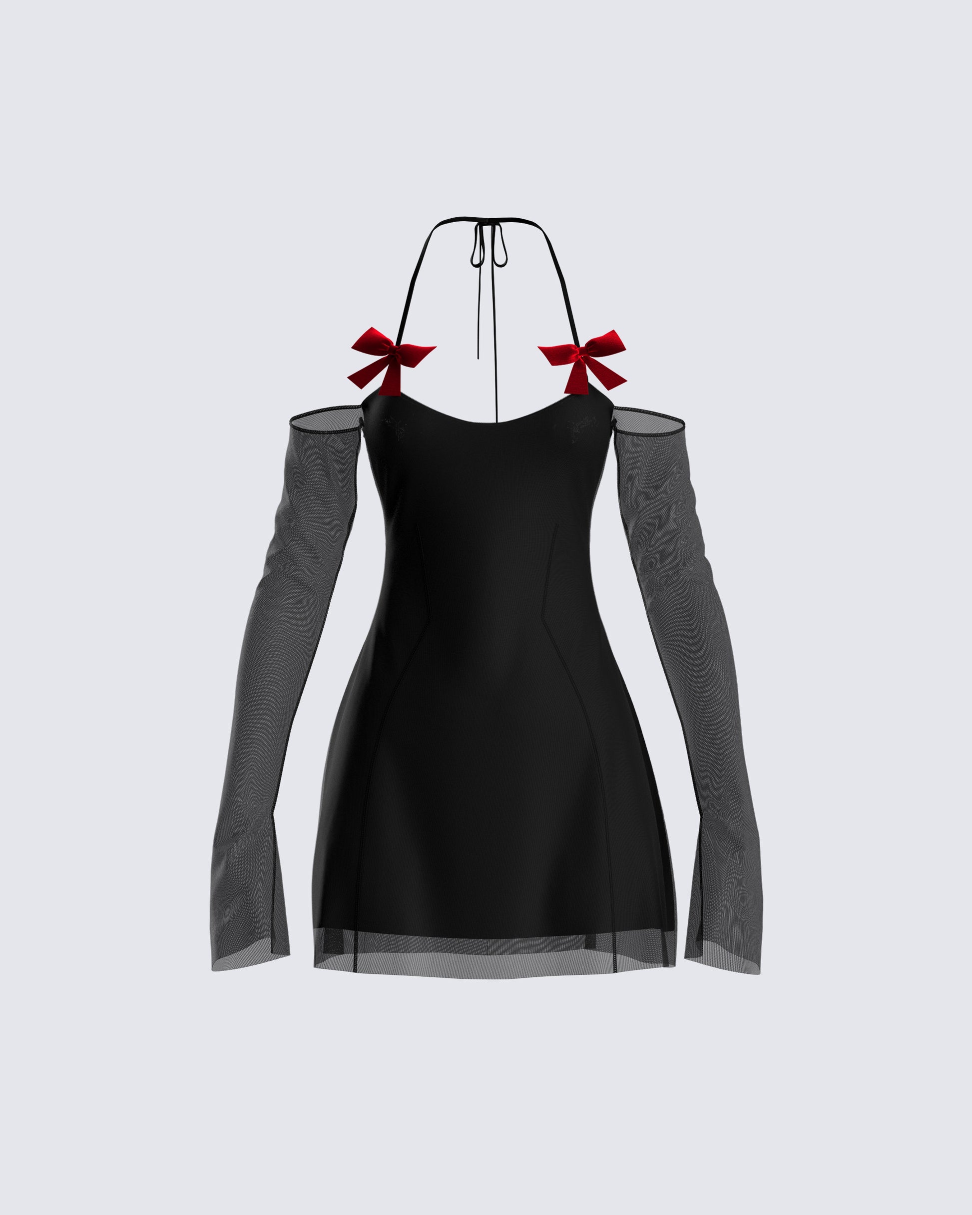 Black Off Shoulder Mini Dress - Sheer Sleeves Party FINESSE Black Off Shoulder Mini Dress - Sheer Sleeves Party FINESSE