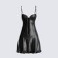 Adeline Black Vegan Leather Dress