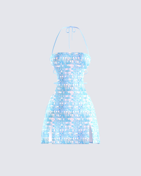 Iridescent mini shops dress