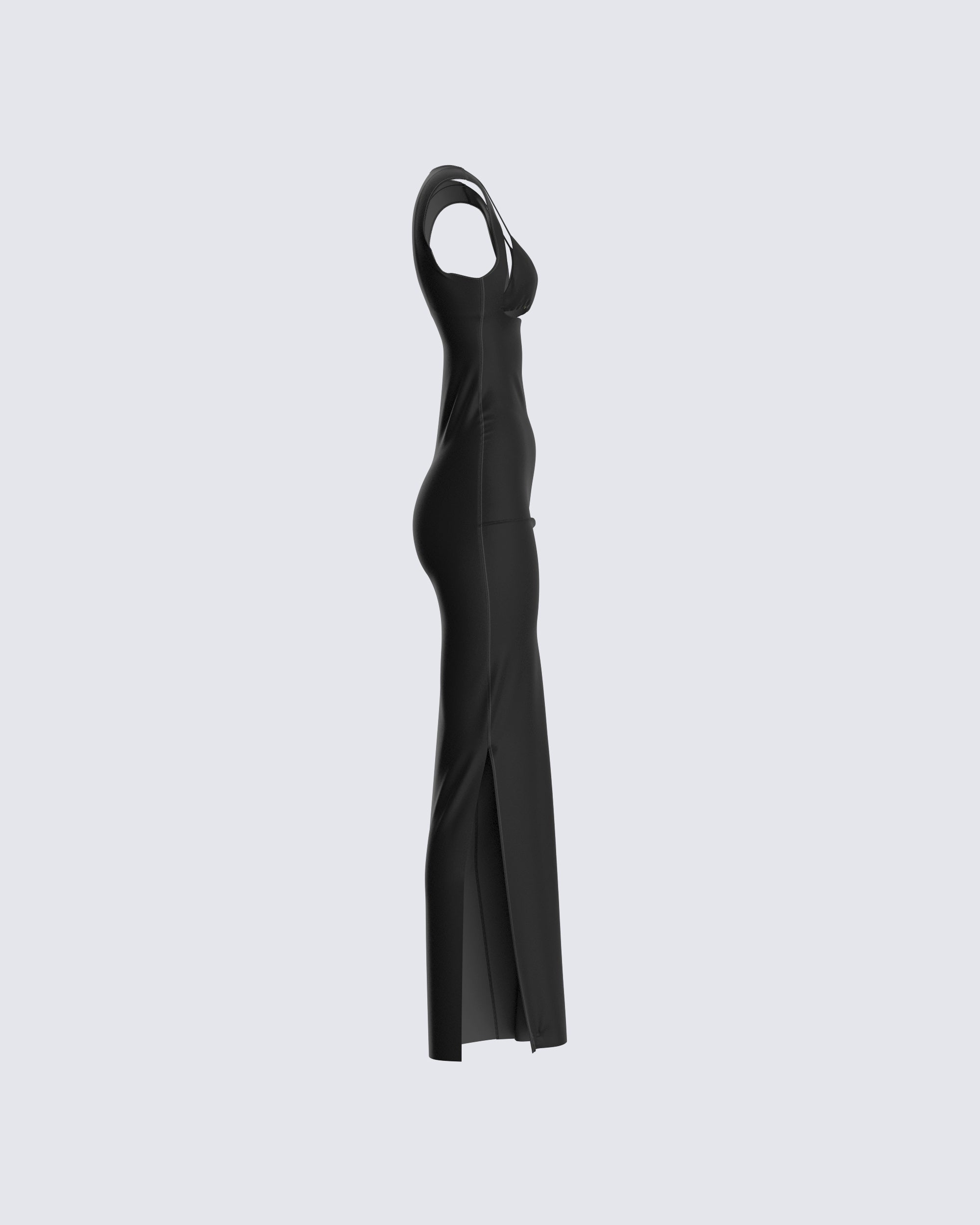 Jett Black Knit Cut Out Maxi Dress – FINESSE