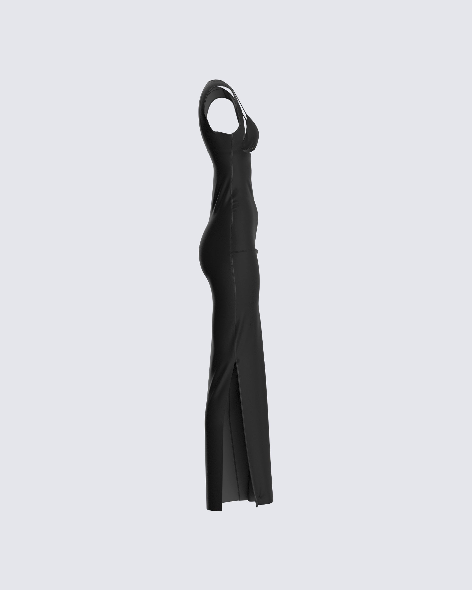 Black Cut Out Maxi Dress - Sleeveless Bodycon Evening FINESSE Black Cut Out Maxi Dress - Sleeveless Bodycon Evening FINESSE