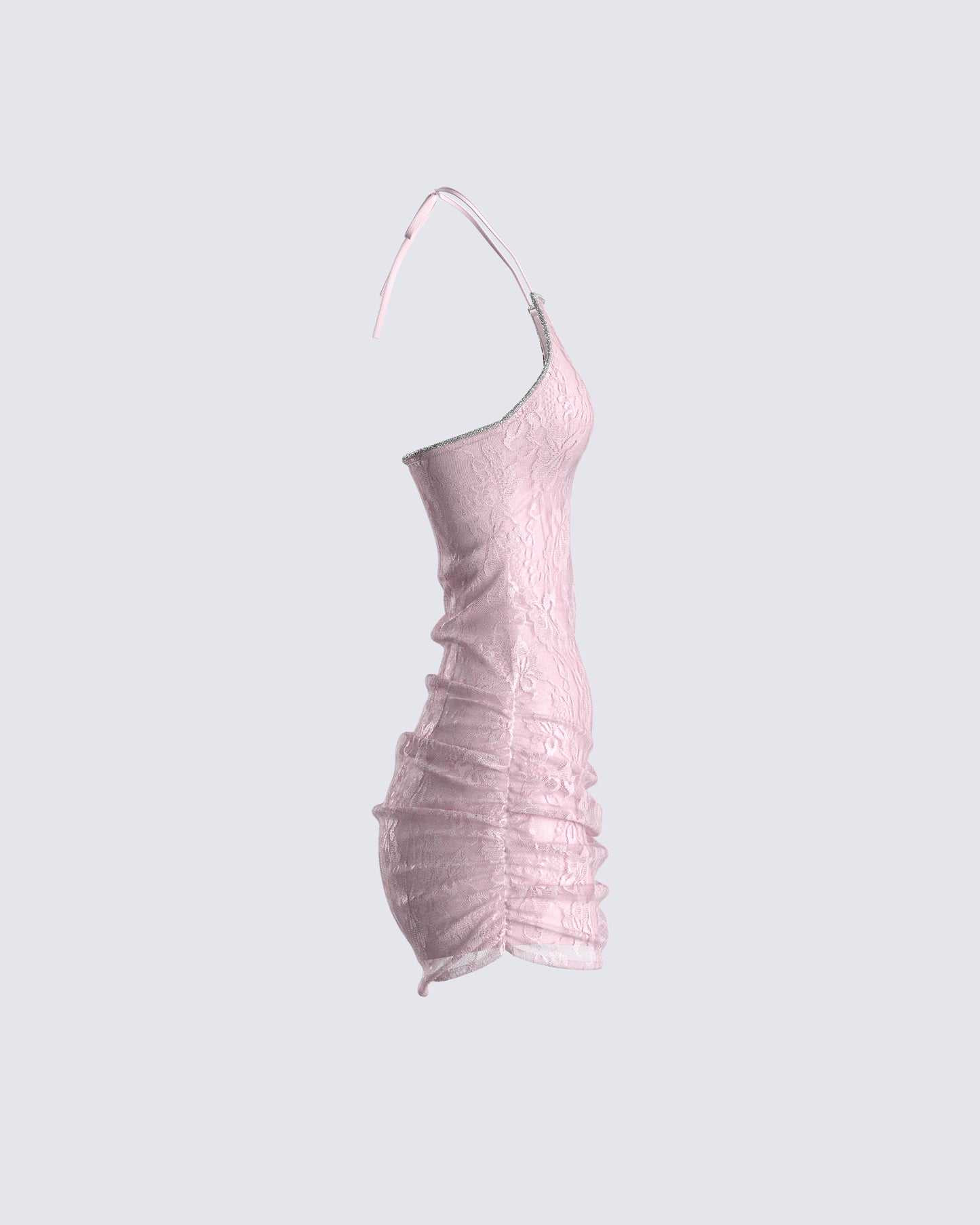 Micaela Pink Lace Heart Mini Dress