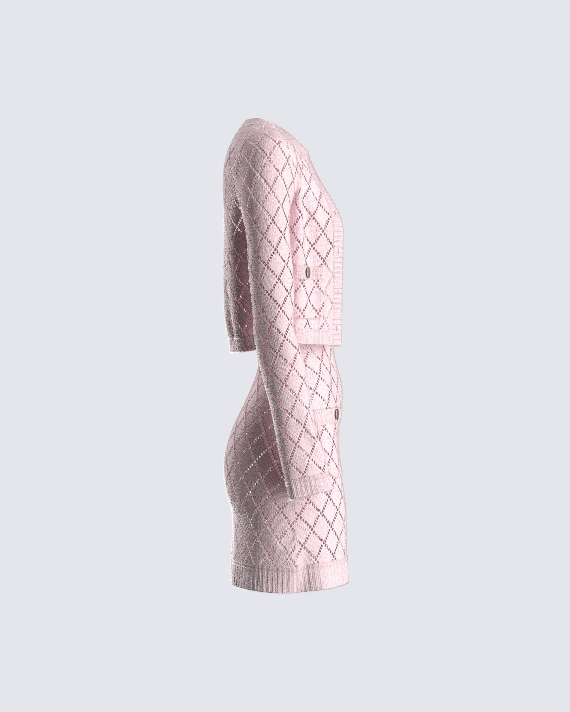celine pink pattern knit mini dress Pink Knit Mini Dress