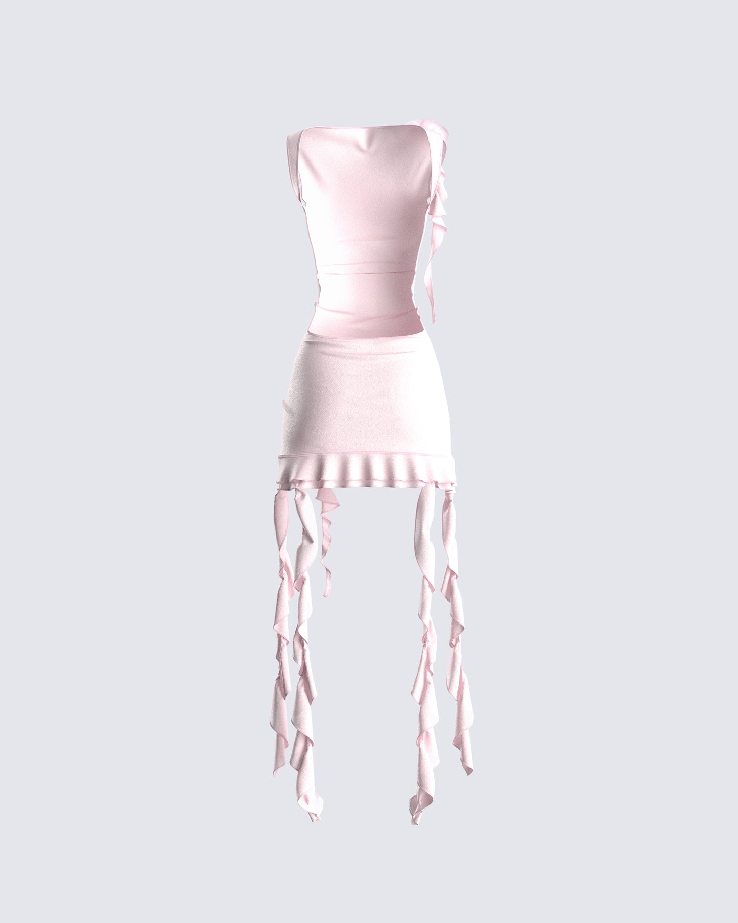 Tiana Pink Ruffle Rosette Dress