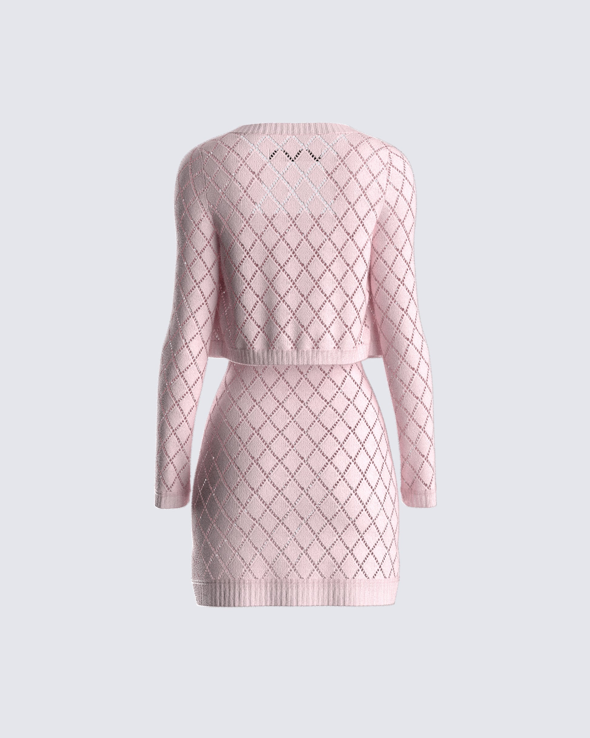 celine pink pattern knit mini dress Pink Knit Mini Dress