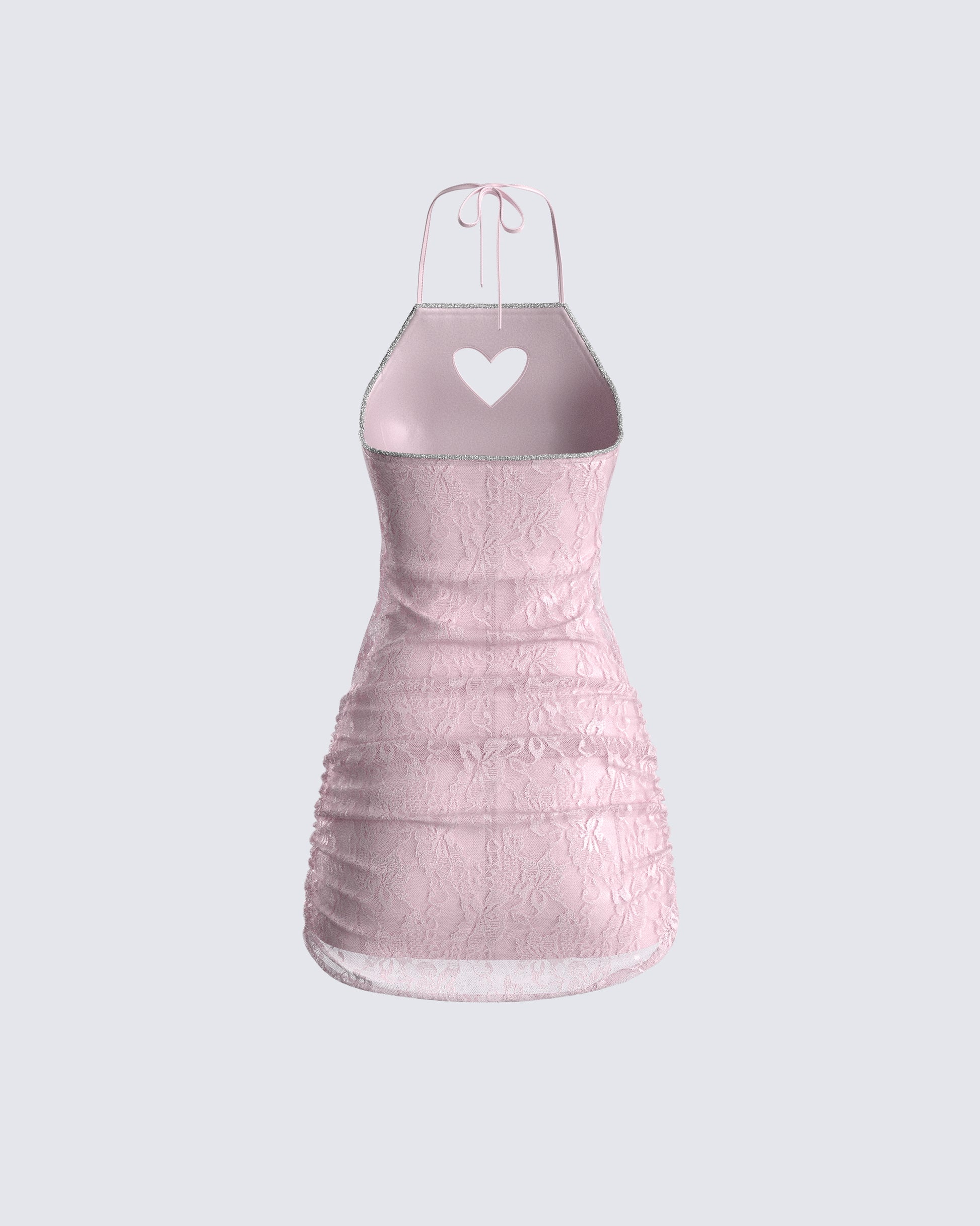 pink heart mini dress Micaela Pink Lace Heart Mini Dress FINESSE