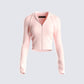 Alyssa Pink Knit Cropped Jacket