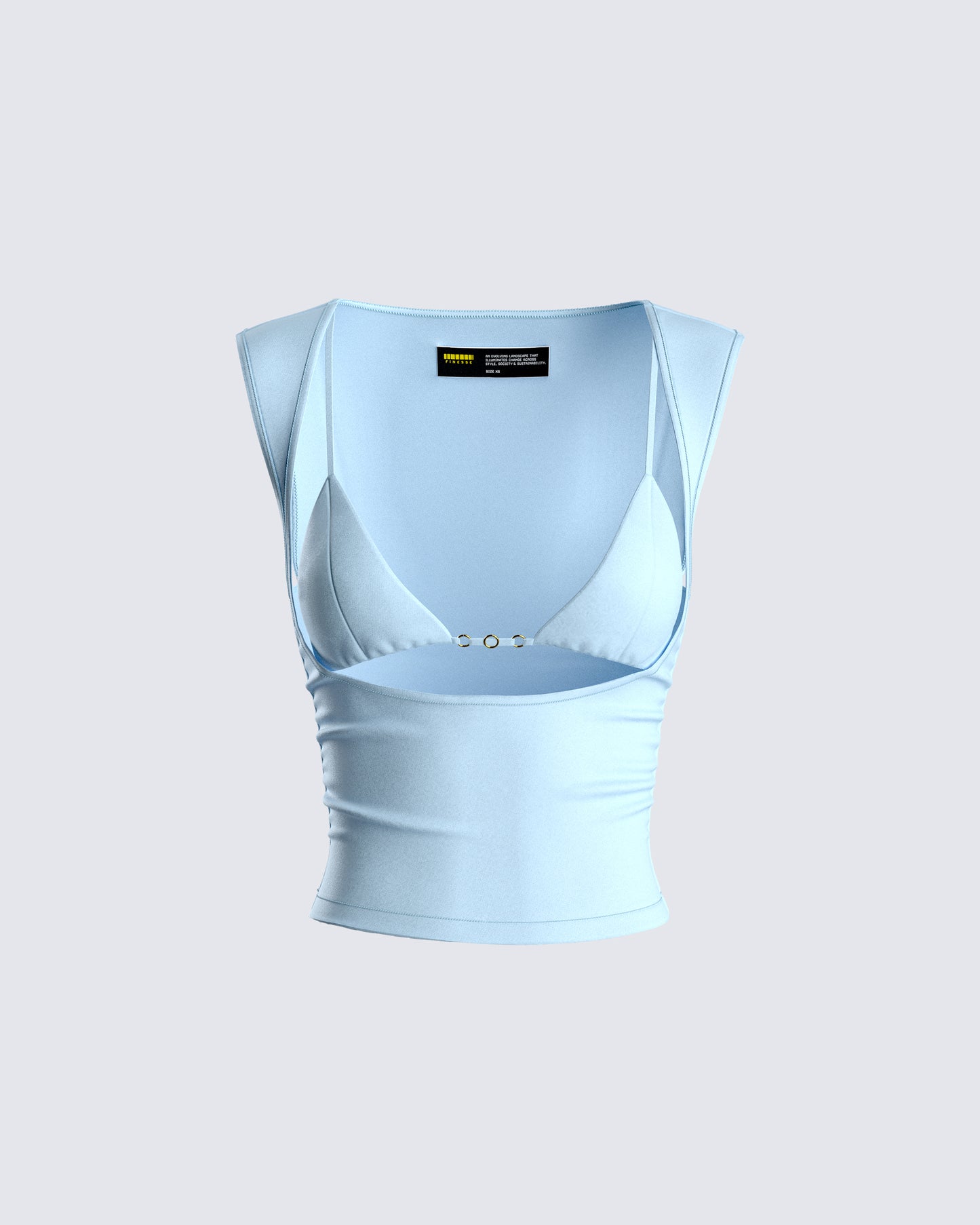 Indie Baby Blue Jersey Cut Out Top