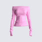 Lorraine Pink Sweater Knit Top