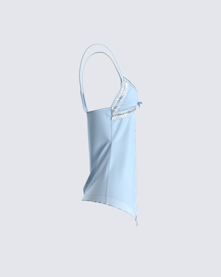 Norma Baby Blue Chiffon Cami Top