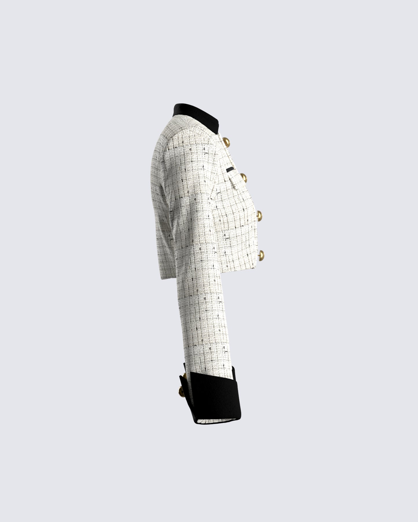 Pippa Ivory Tweed Cropped Jacket