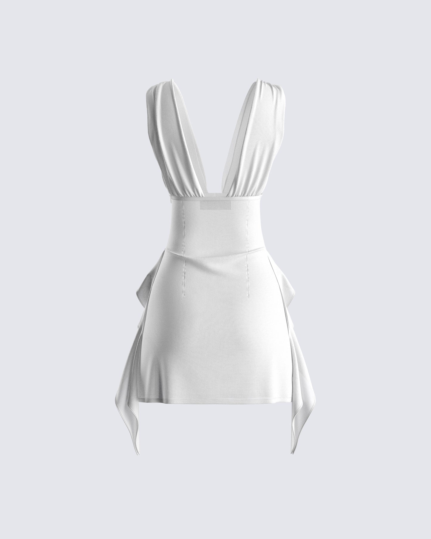 Enzo White Chiffon Mini Dress