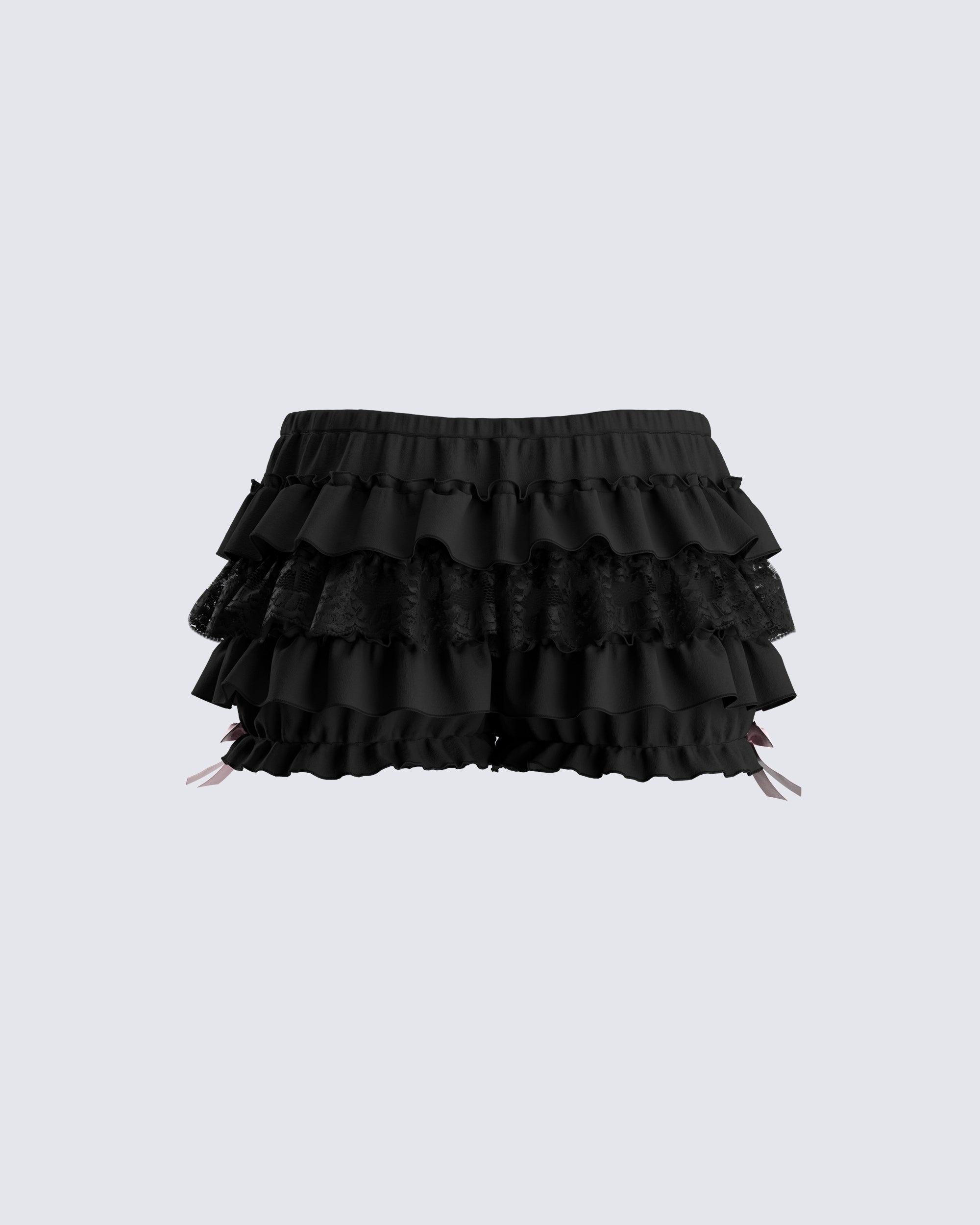 Martina Black Ruffle Short – FINESSE
