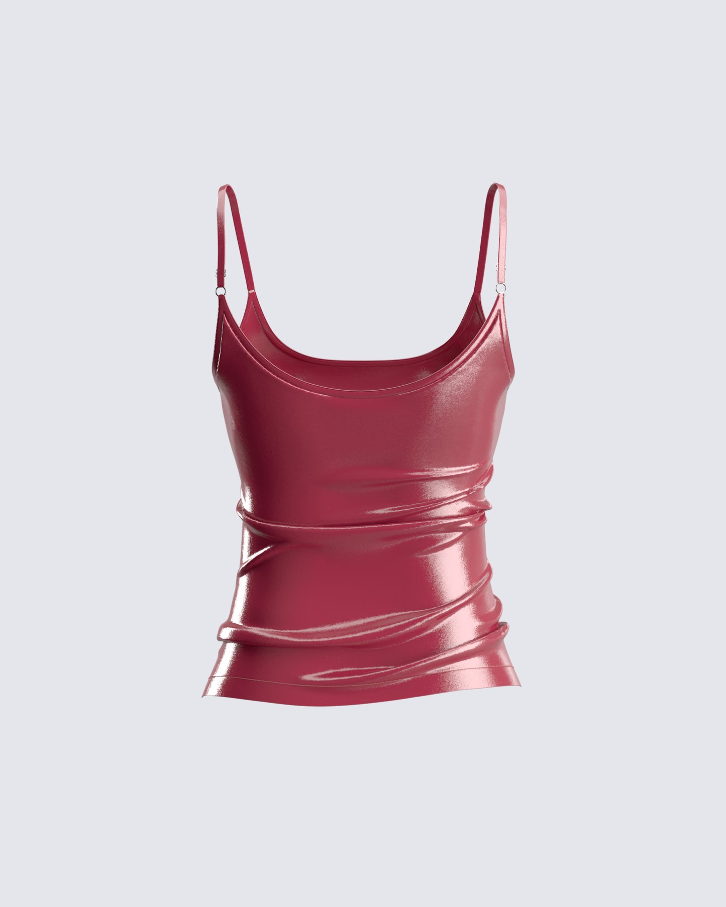 Red Fire Faux Leather Crop Top