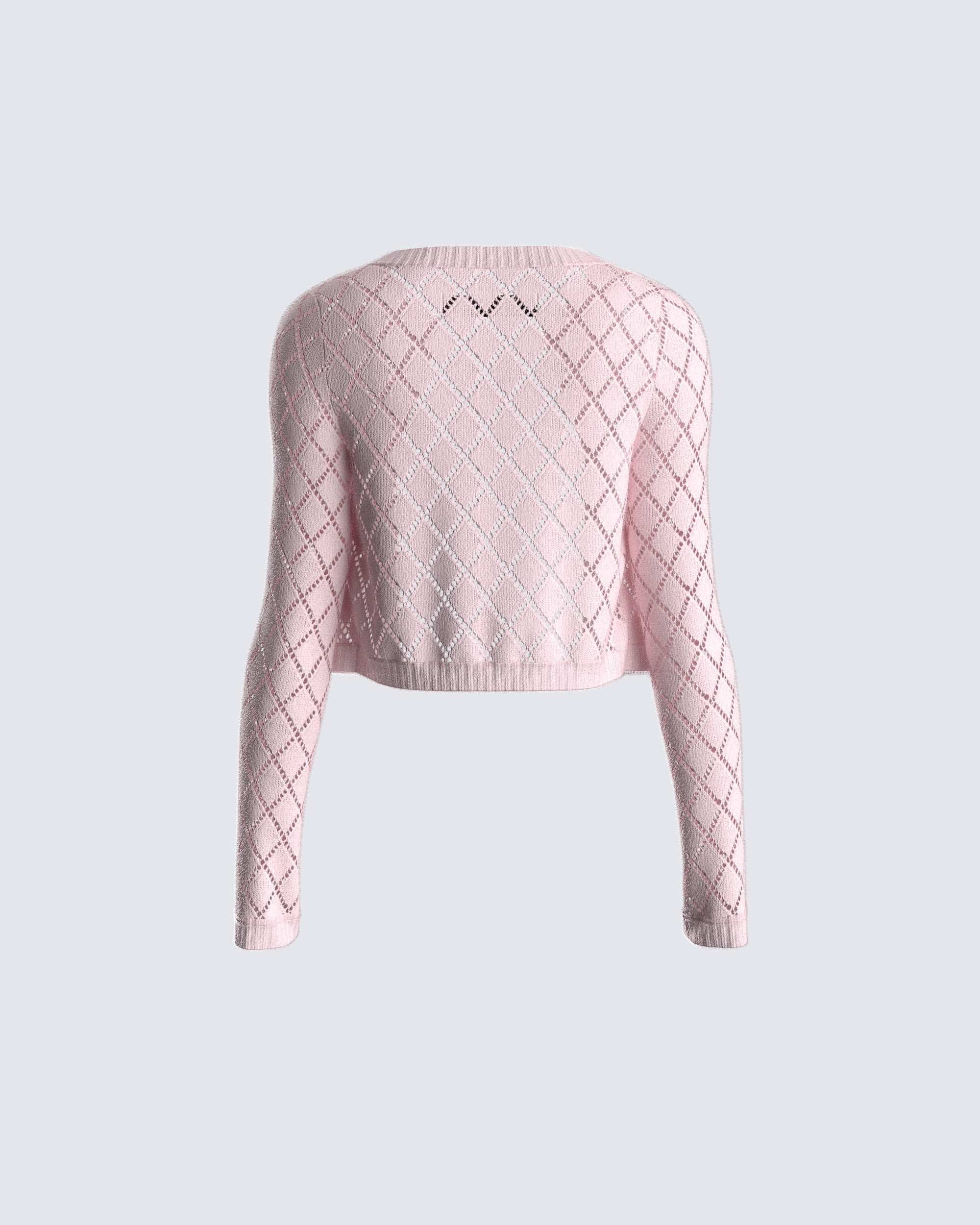 Finesse Celine Pink Pattern Knit Cardigan 2X 3X