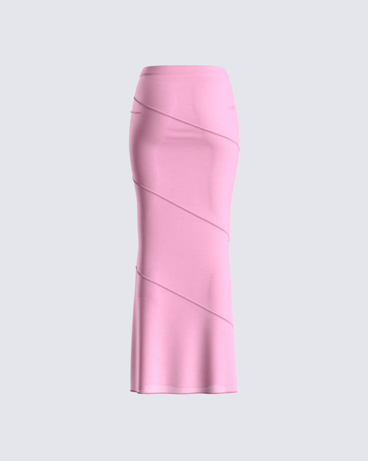 Zoelle Pink Knit Maxi Skirt