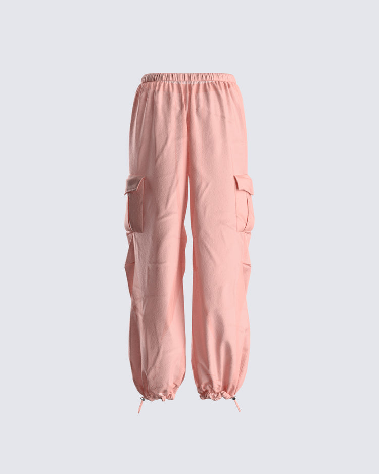 Isis Pink Cargo Parachute Pant