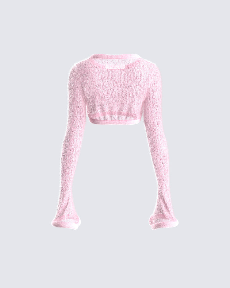 Senga Pink Cropped Sweater Top