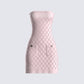 Celine Pink Pattern Knit Mini Dress