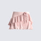 Marie Pink Mesh Ruffle Mini Skirt