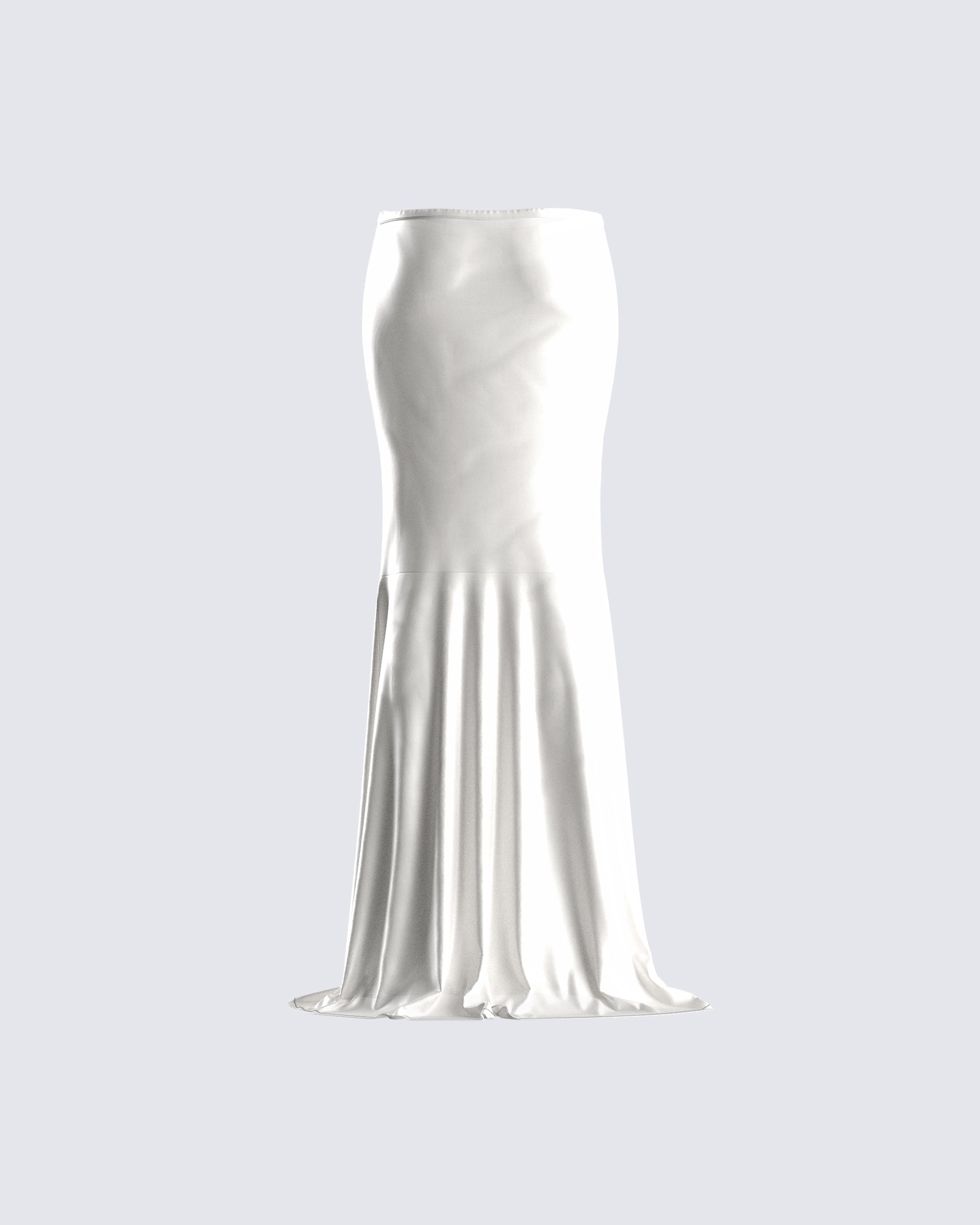 White maxi mermaid clearance skirt