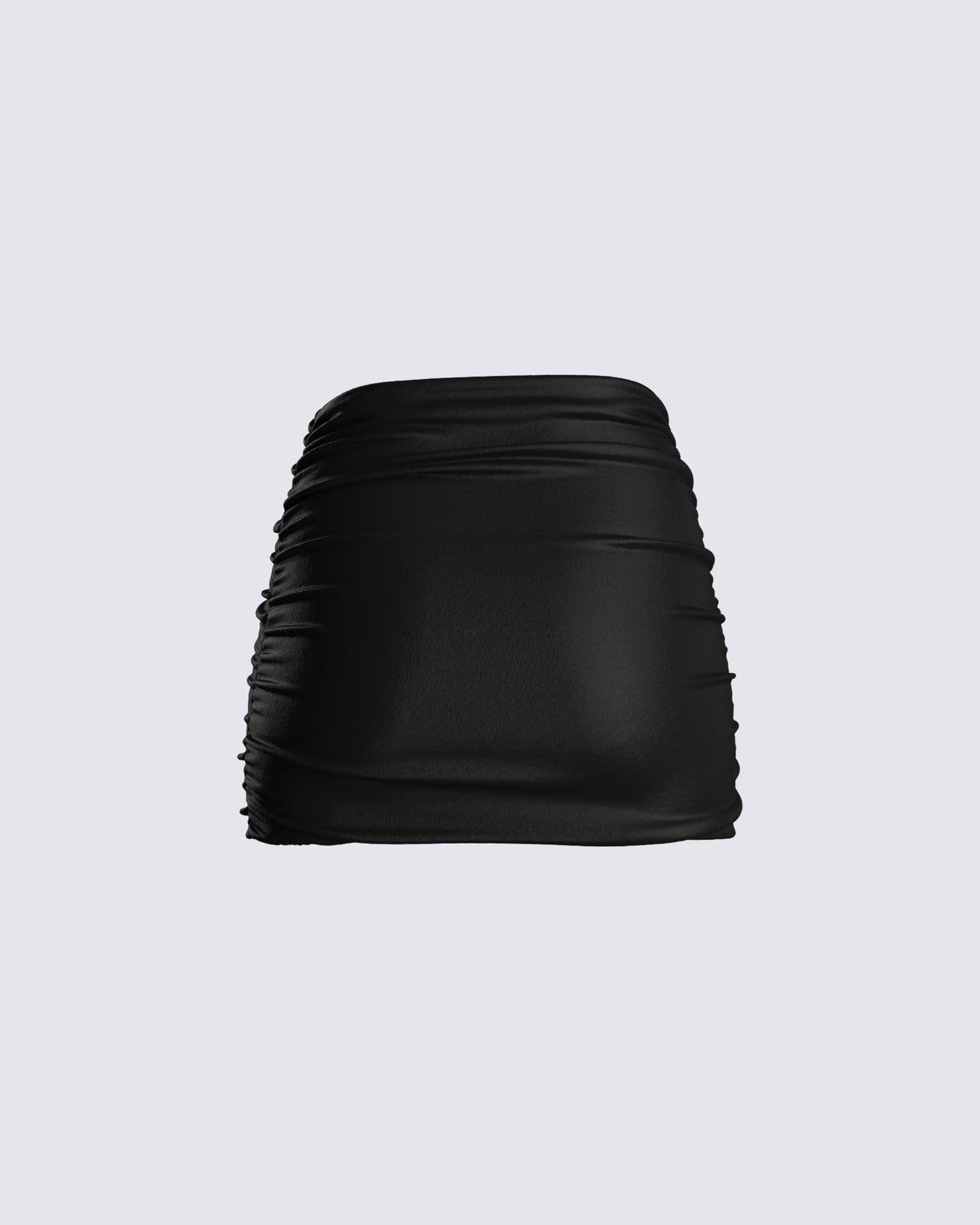 Narda Black Satin Mini Skirt