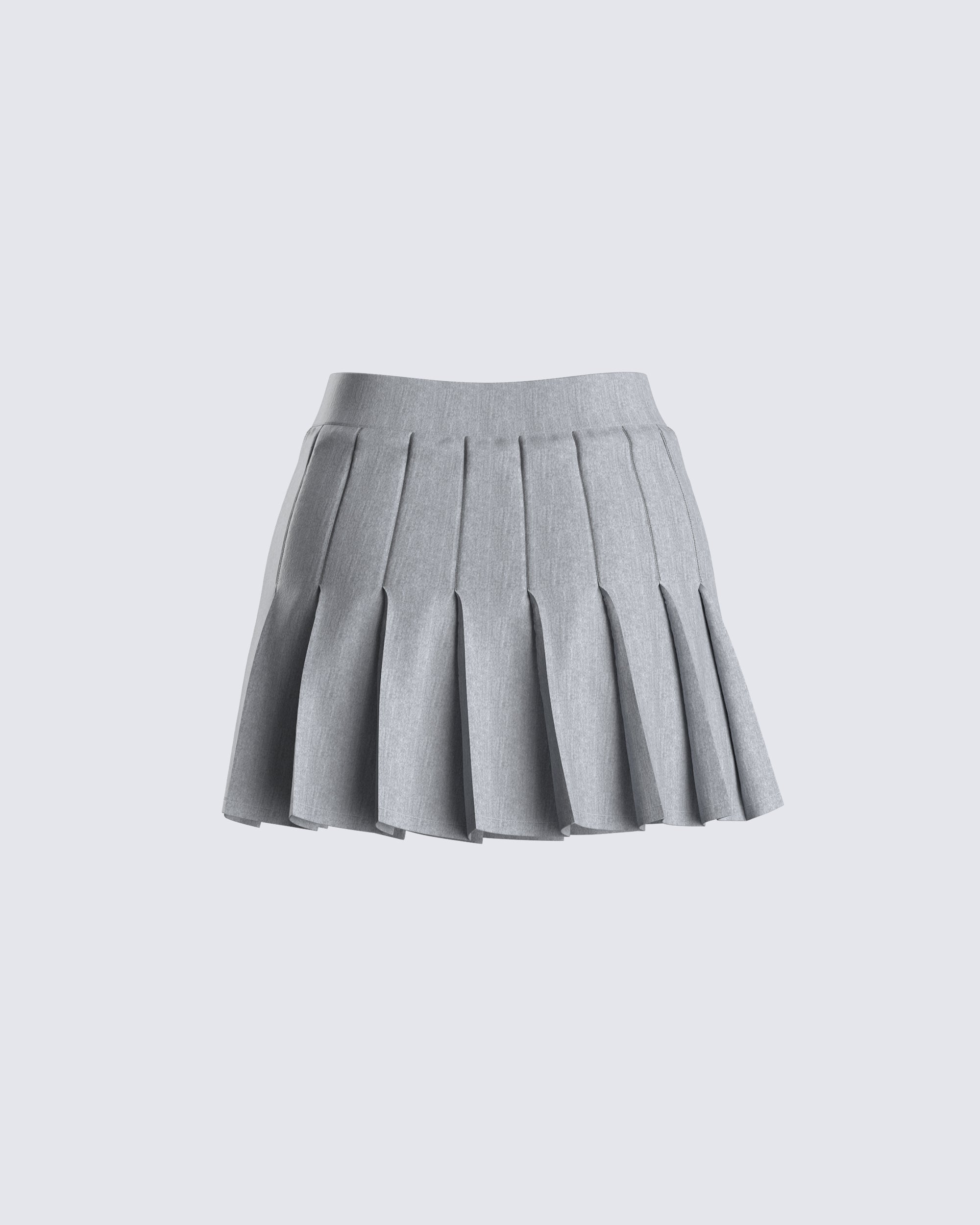 Madeleine Grey Pleated Mini Skirt – FINESSE