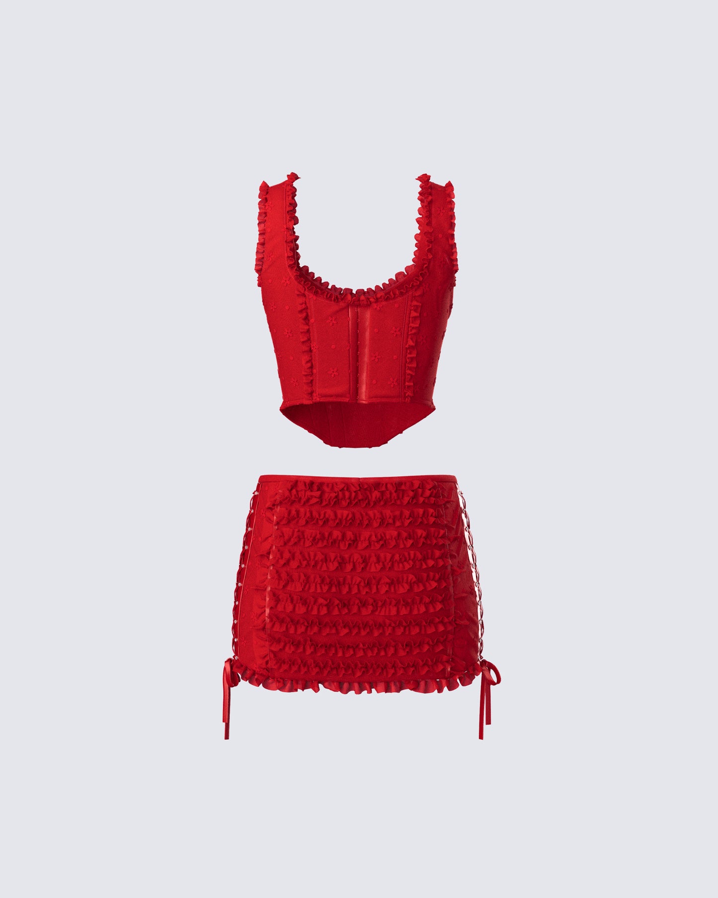 Kimona Red Ruffle Set