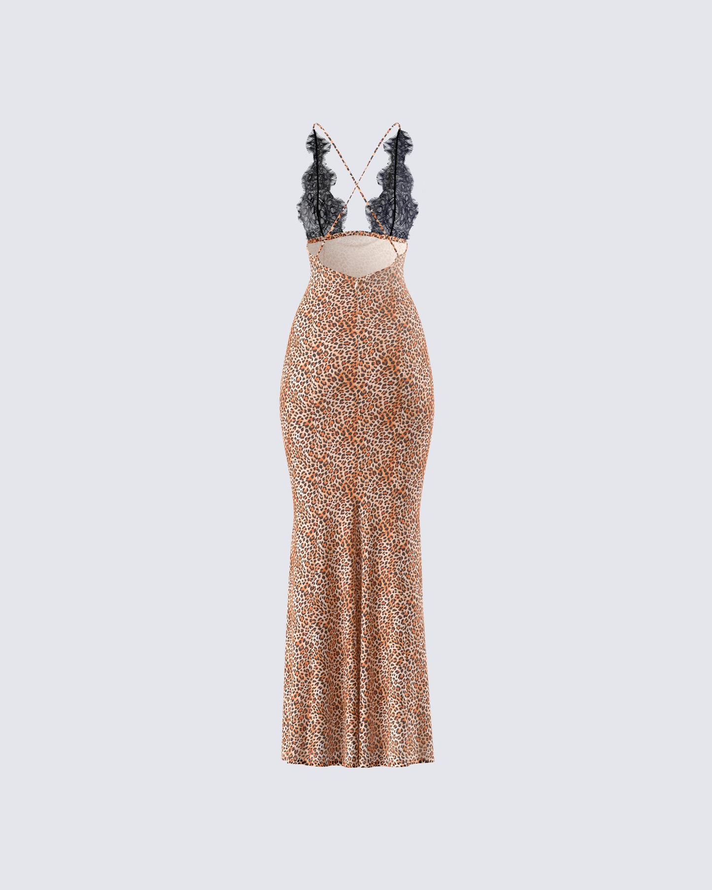 Leopard Print Maxi Dress - Black Lace Bodycon FINESSE Leopard Print Maxi Dress - Black Lace Bodycon FINESSE