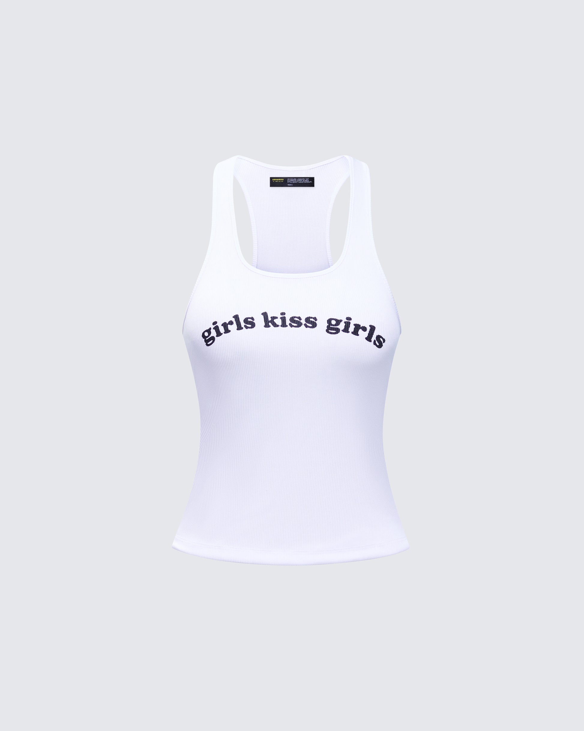 Joel White Ribbed Slogan Tank product front