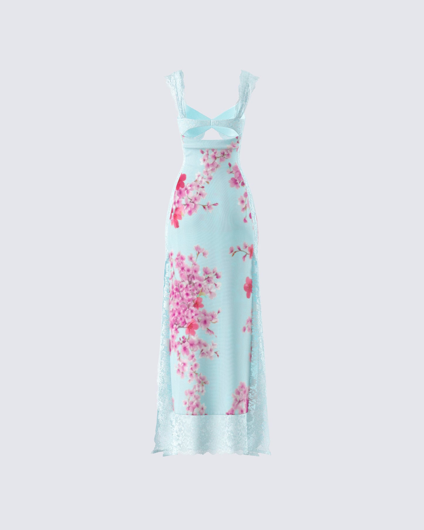 Ryliana Green Floral Mesh Maxi Dress