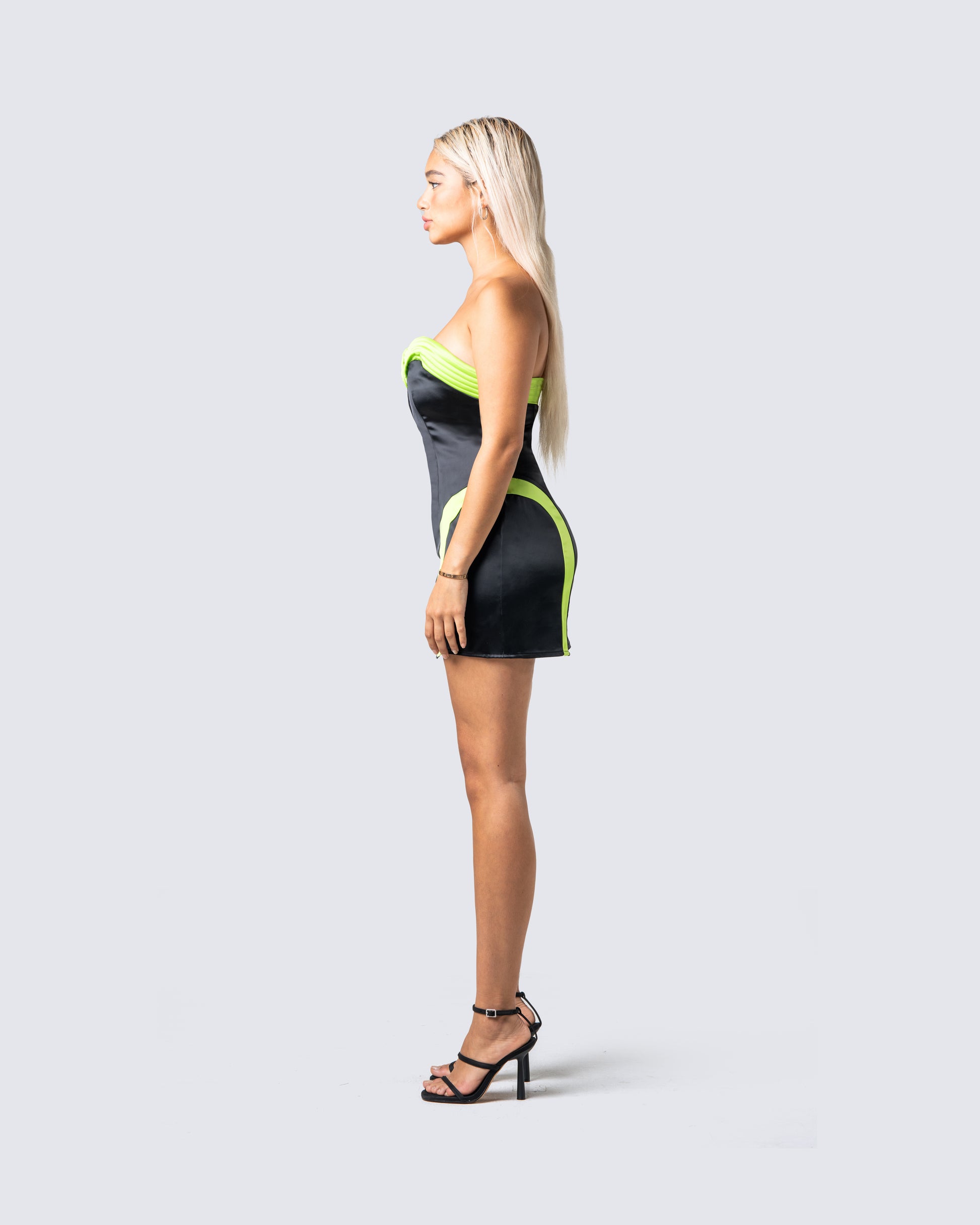 neon green and black dress Jovani 23004 Neon Green Black Fitted Dress with Jacket