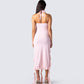 Sadira Pink Strapless Ruffle Dress