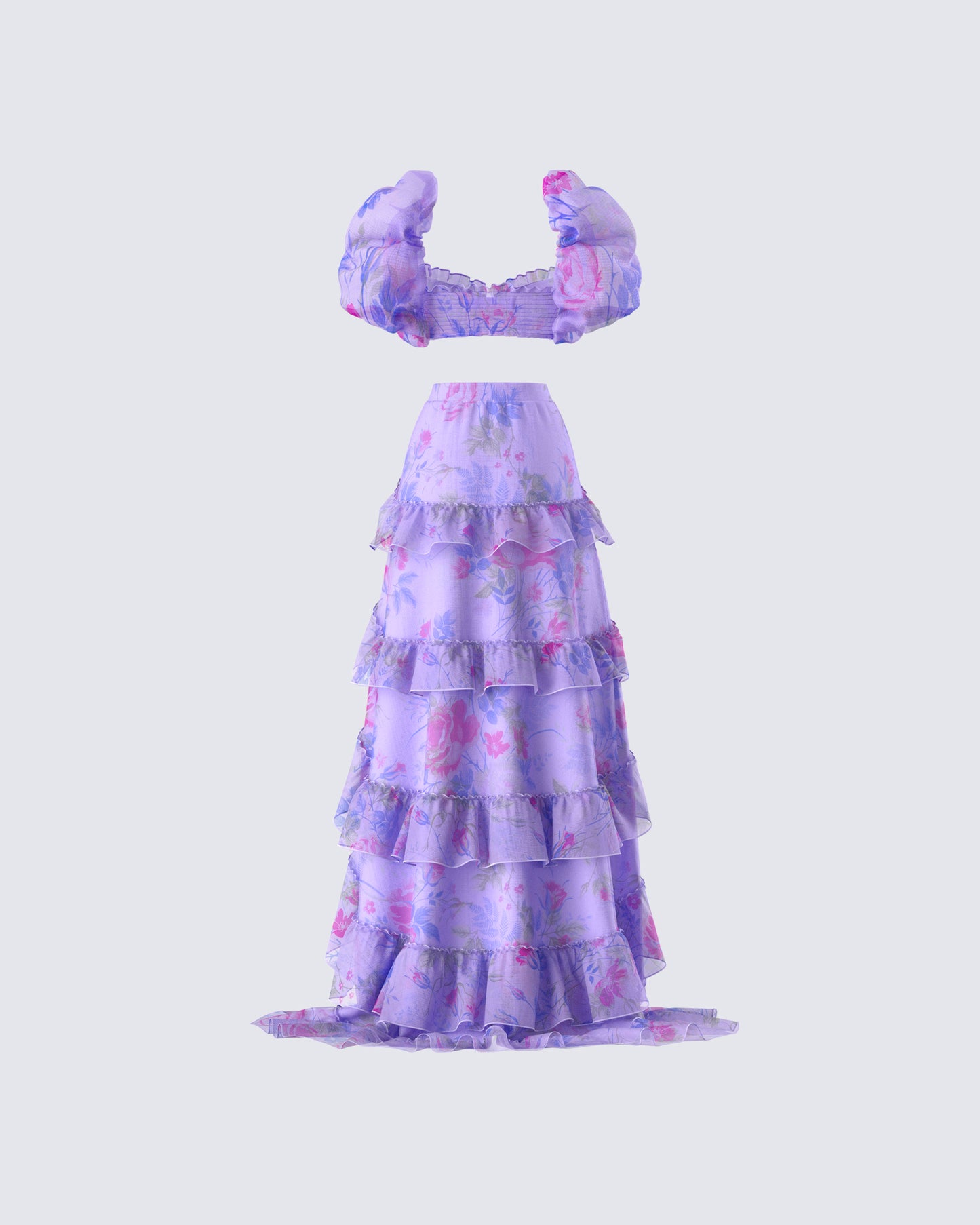 Ida Purple Floral Maxi Set