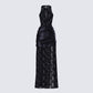 Lavinia Black Lace Cut Out Maxi Dress