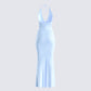 Dana Baby Blue Beaded Maxi Dress