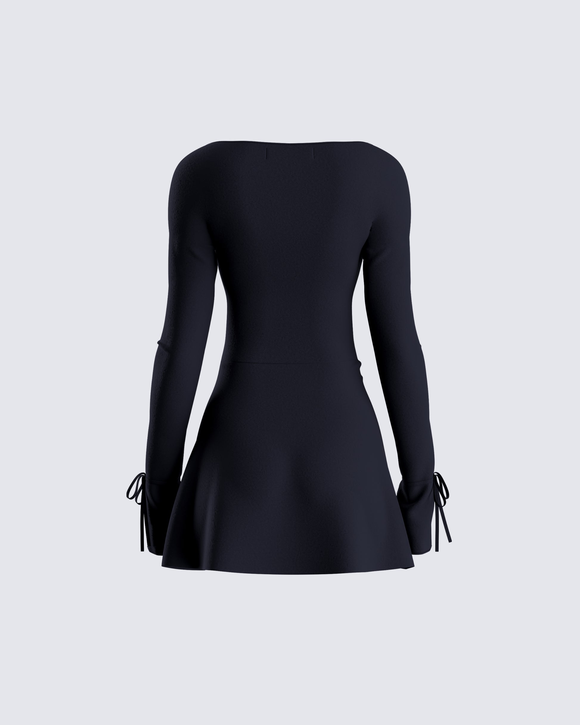 Black Mini Dress - Square Neck Long Sleeve Bodycon FINESSE Black Mini Dress - Square Neck Long Sleeve Bodycon FINESSE
