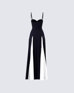 Skylah Black and White Gown – FINESSE