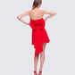 McKay Red Strapless Bow Mini Dress