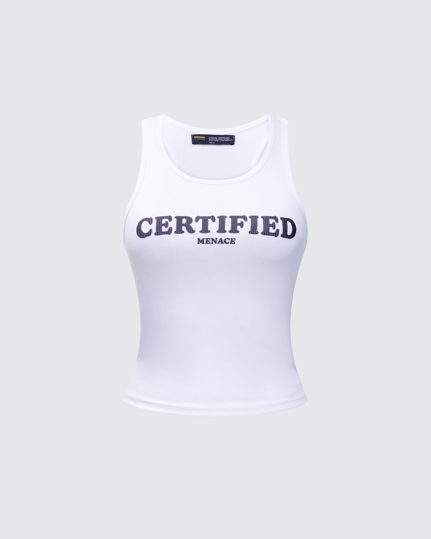 Phoenix White Ribbed Graphic Tank product front