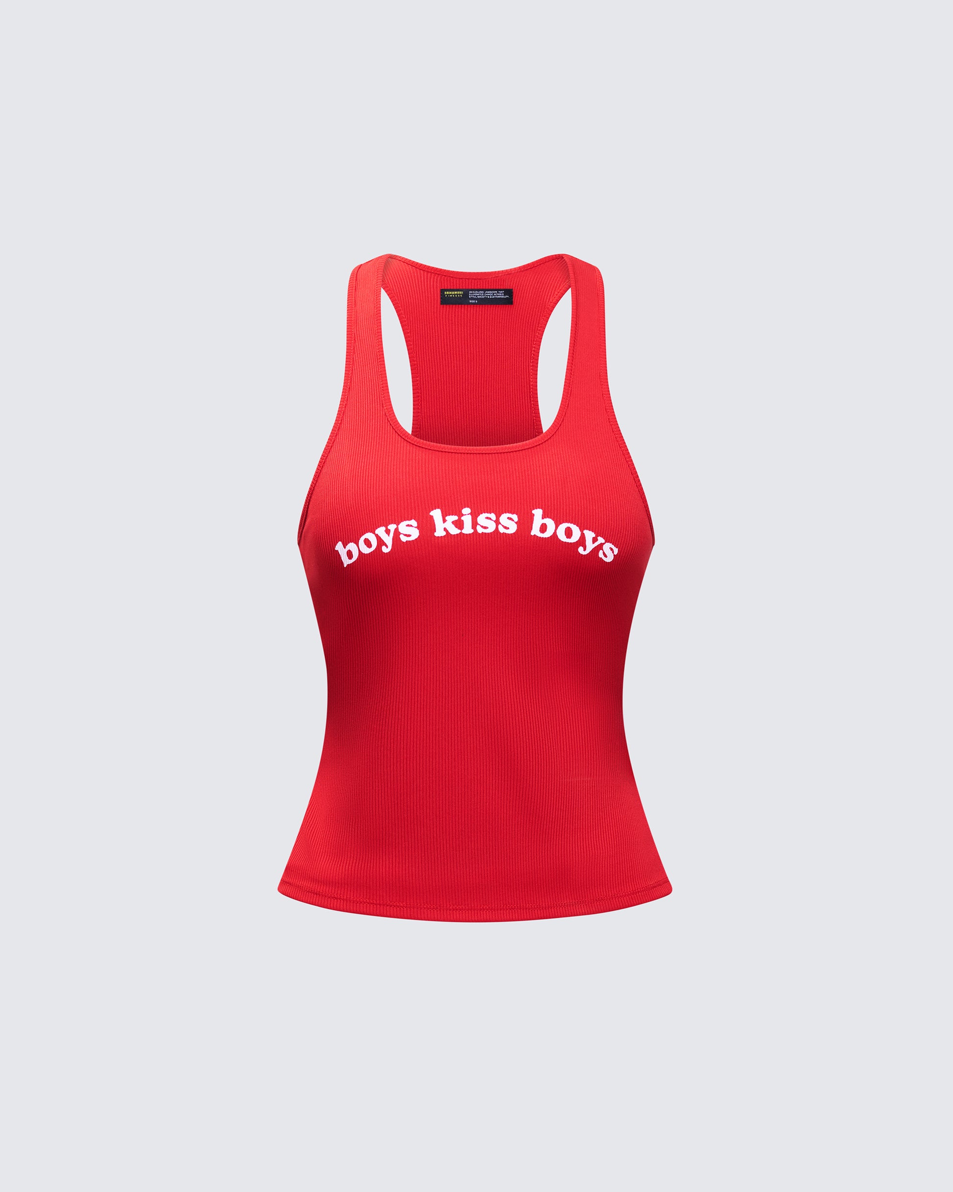 Noel Red Ribbed Slogan Tank product front