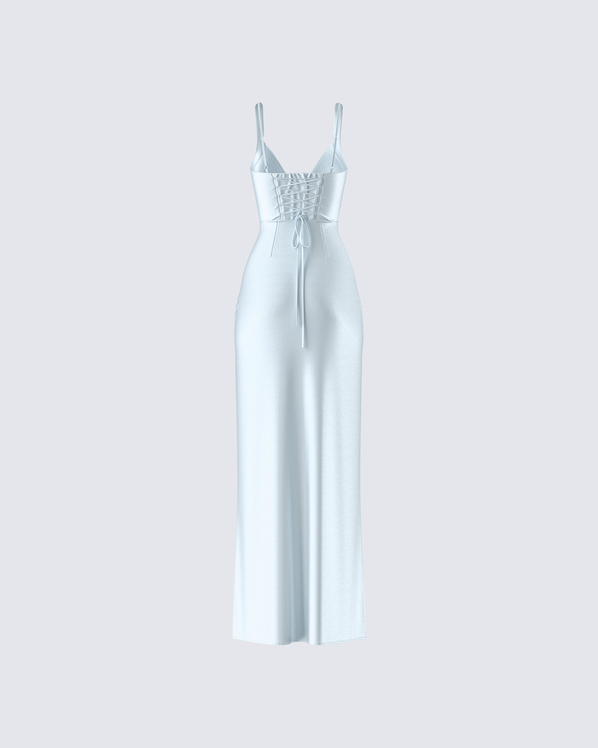 Teal Satin Corset Maxi Dress - Formal Gown FINESSE Teal Satin Corset Maxi Dress - Formal Gown FINESSE