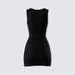Evianna Black Rosette Mini Dress