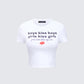 Hema White Slogan Baby Tee product front