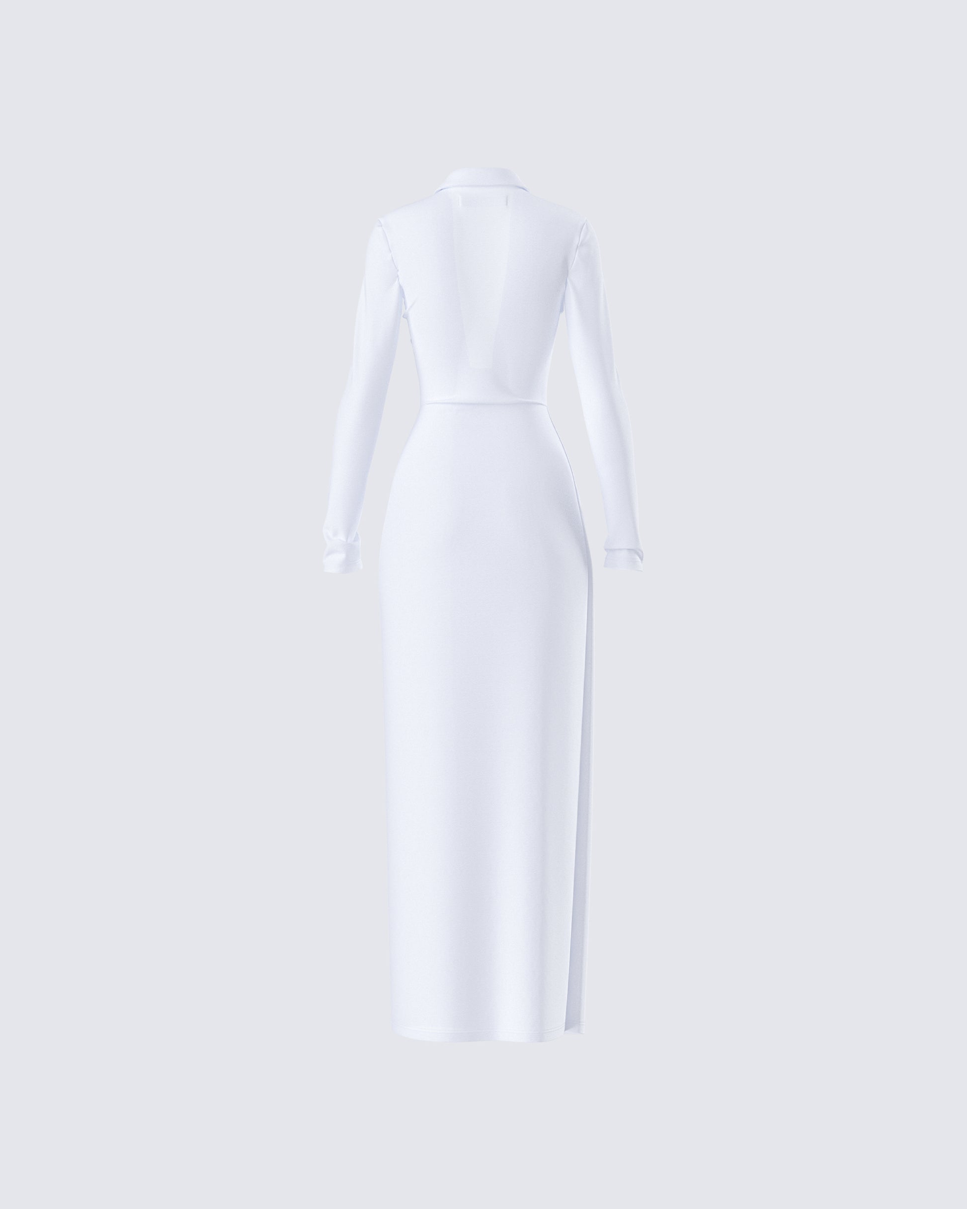 white plunge maxi dress Charlotte Halter Plunge Maxi Dress - White