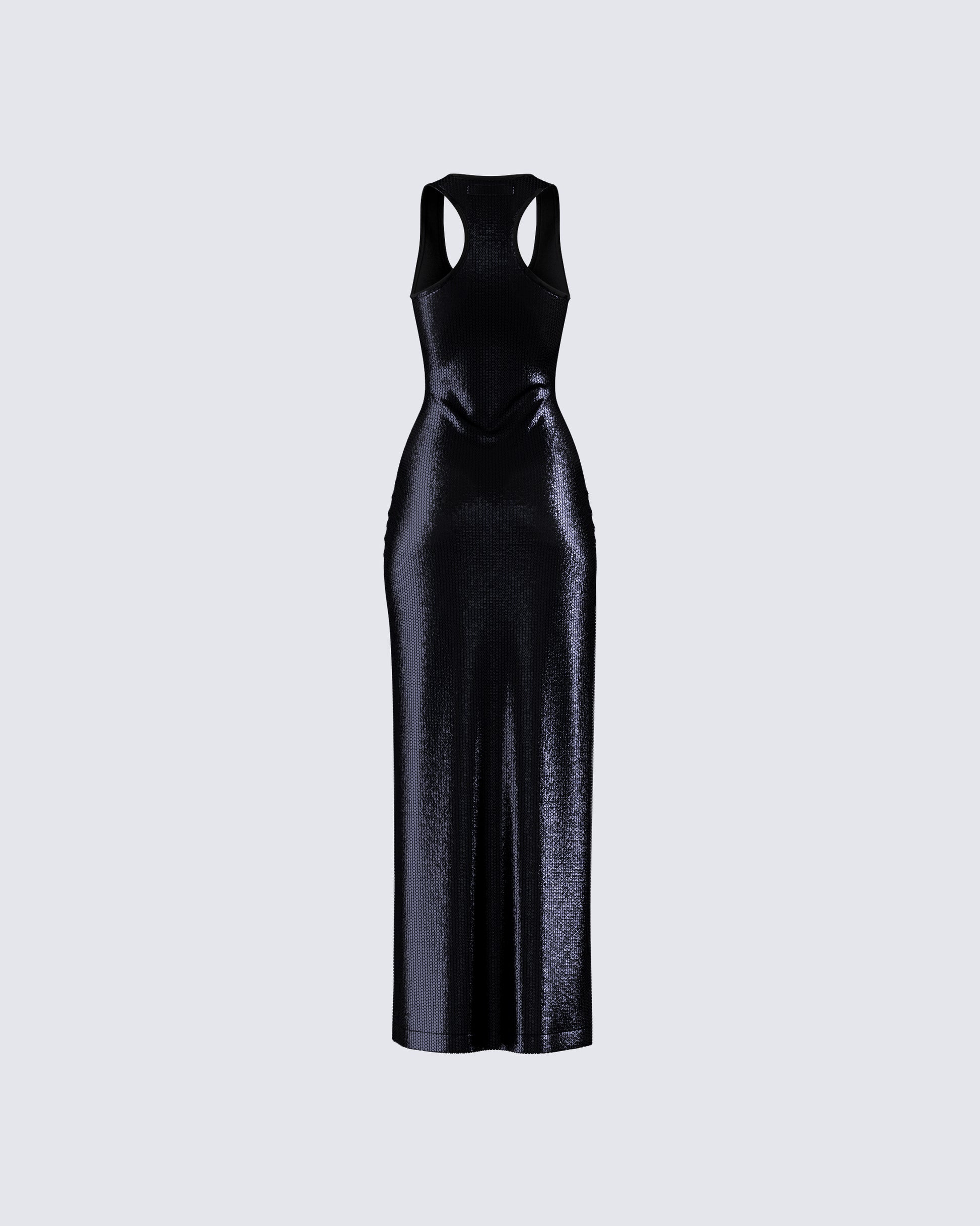 Black Sequin Maxi Dress - Racerback Tank Style FINESSE Black Sequin Maxi Dress - Racerback Tank Style FINESSE