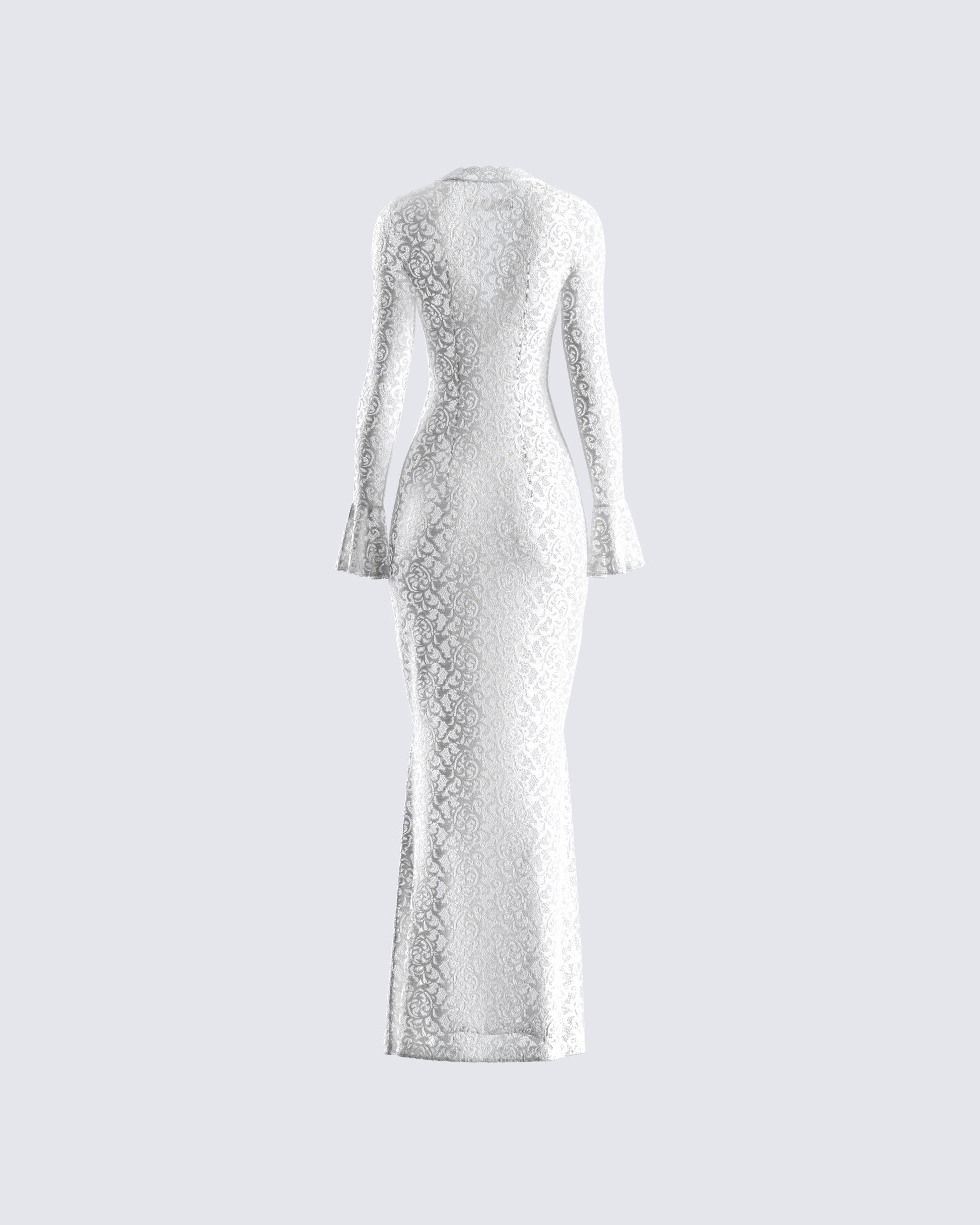 Kobina White Lace Maxi Dress – FINESSE