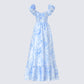 Tressa Blue Flower Print Maxi Dress