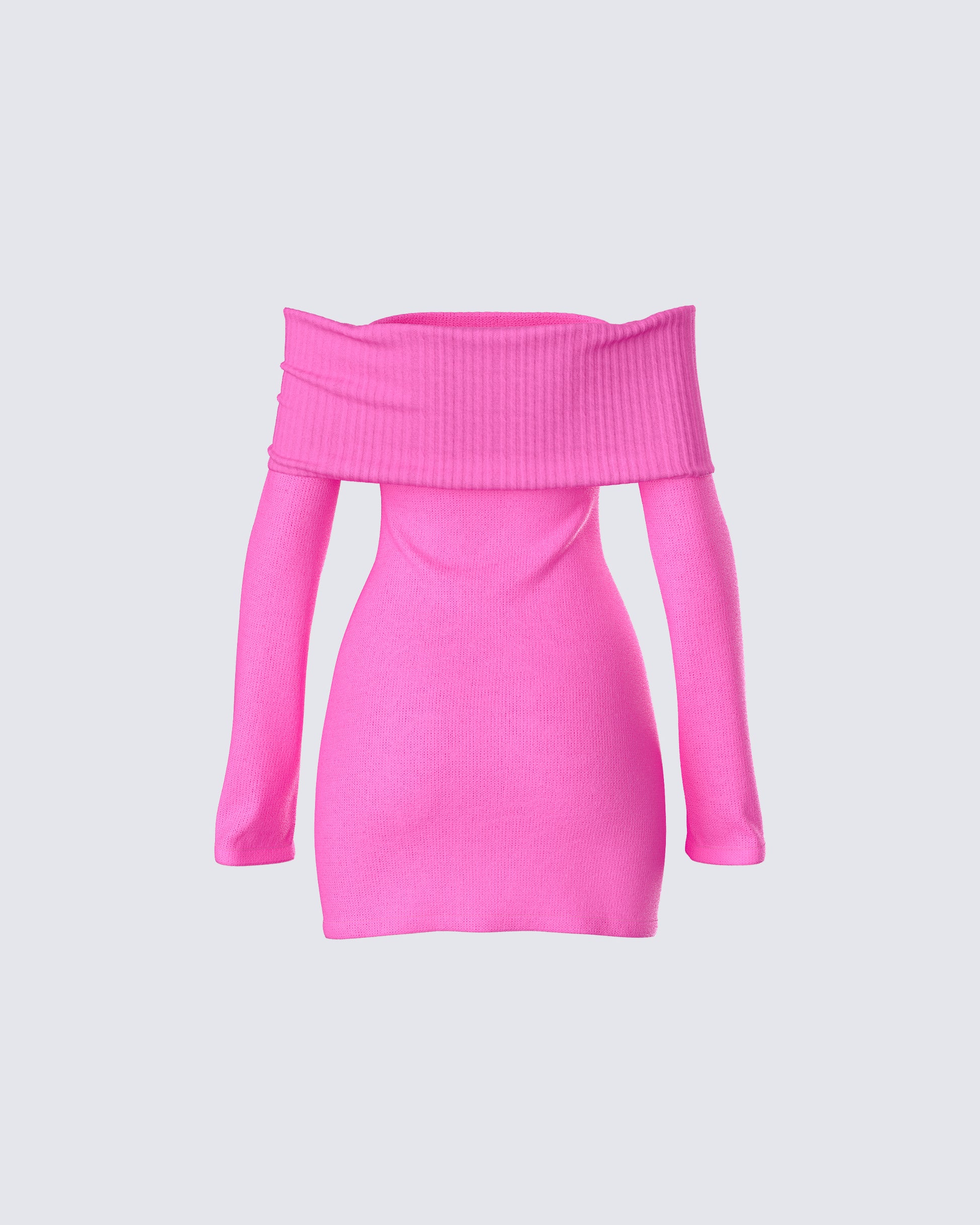 Pink Off-Shoulder Mini Dress